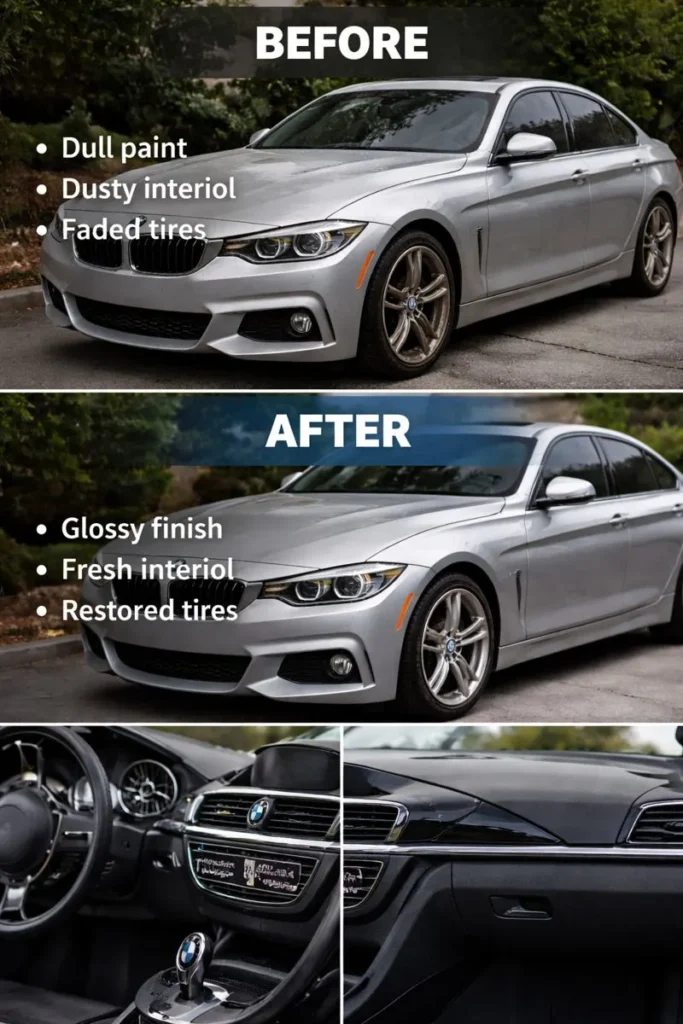 Before And After Ox Car Care Showing Dramatic Vehicle Improvement