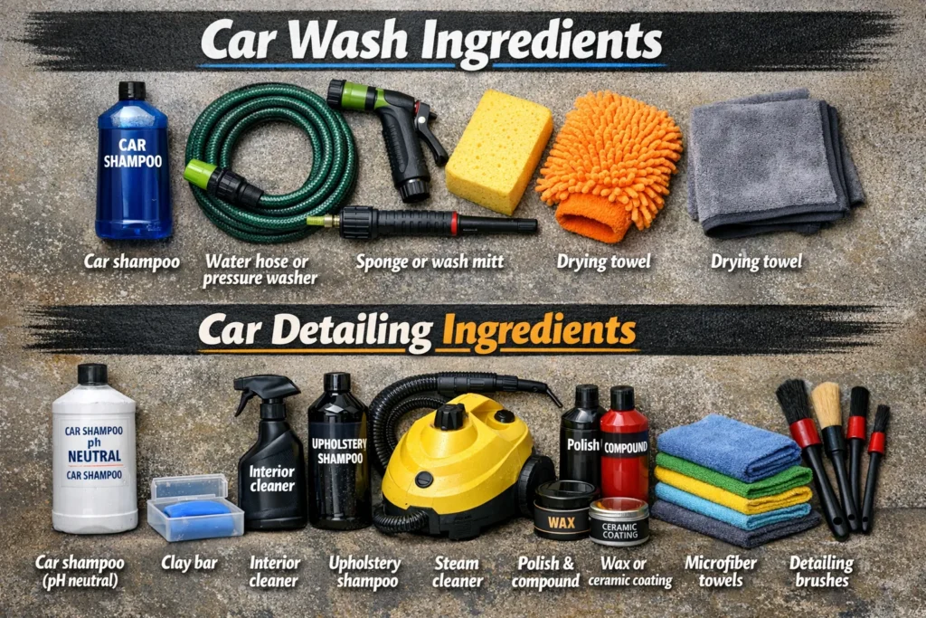 Car Wash And Detailing Tools Comparison