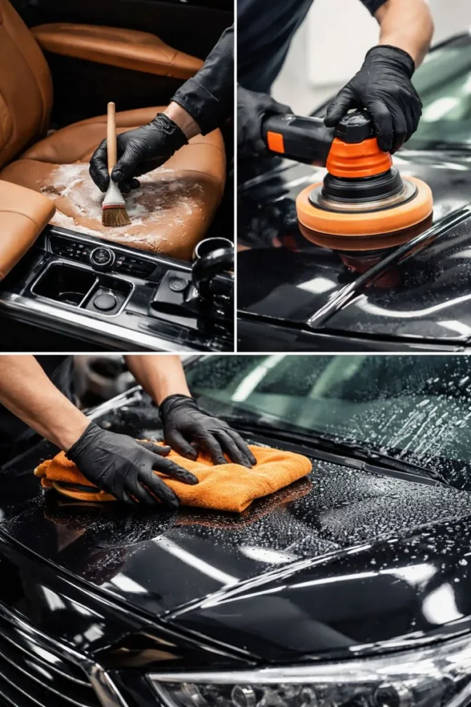 Interior And Exterior Car Detailing Comparison