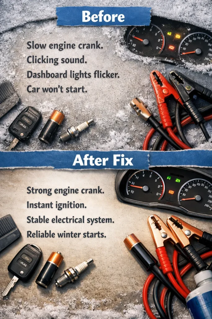 Before And After Winter Starting Situation Car Wont Start In Cold Weather