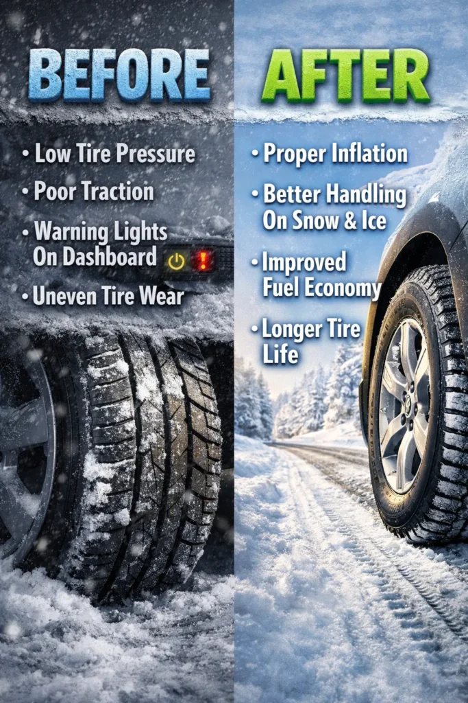 Before And After Winter Tire Pressure Check How To Check Tire Pressure In Winter