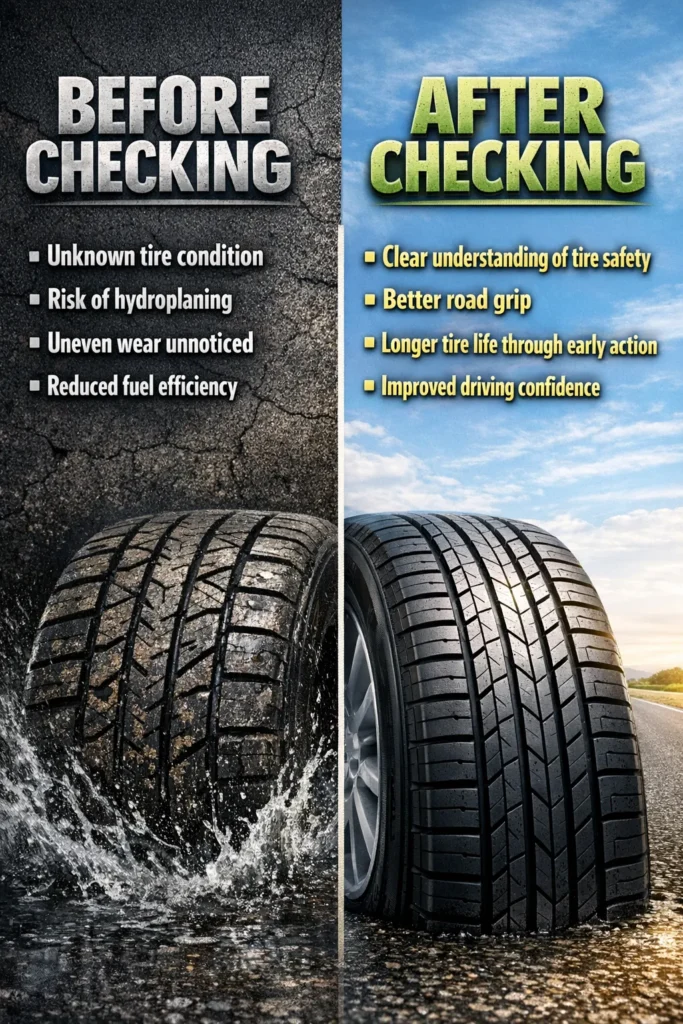 Before And After How To Check Tire Tread Depth
