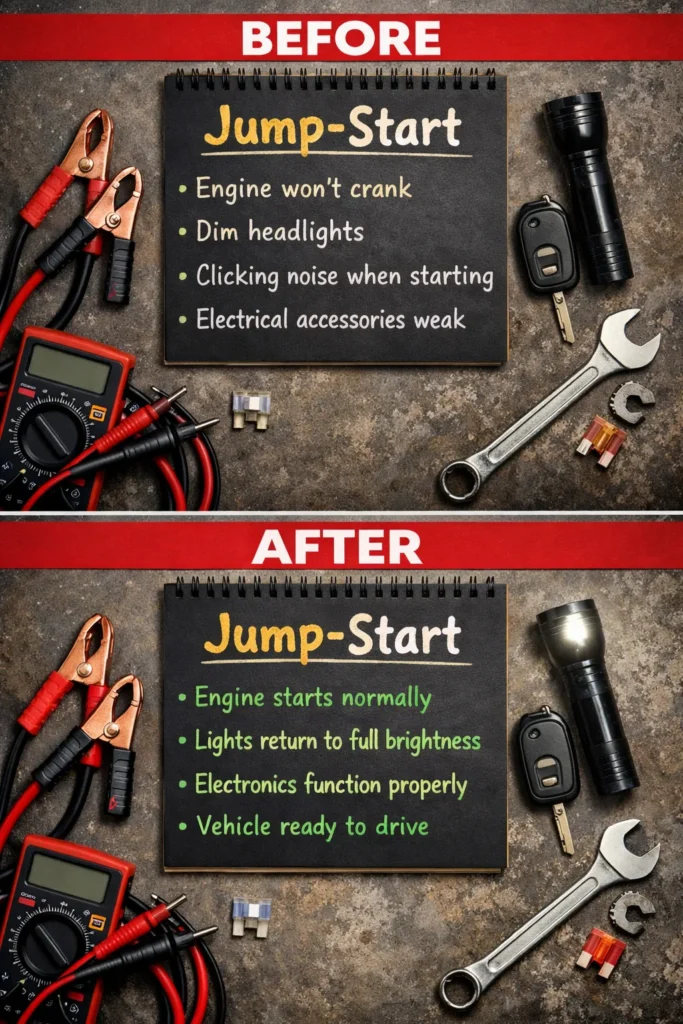 Before And After How To Jump Start A Car Safely