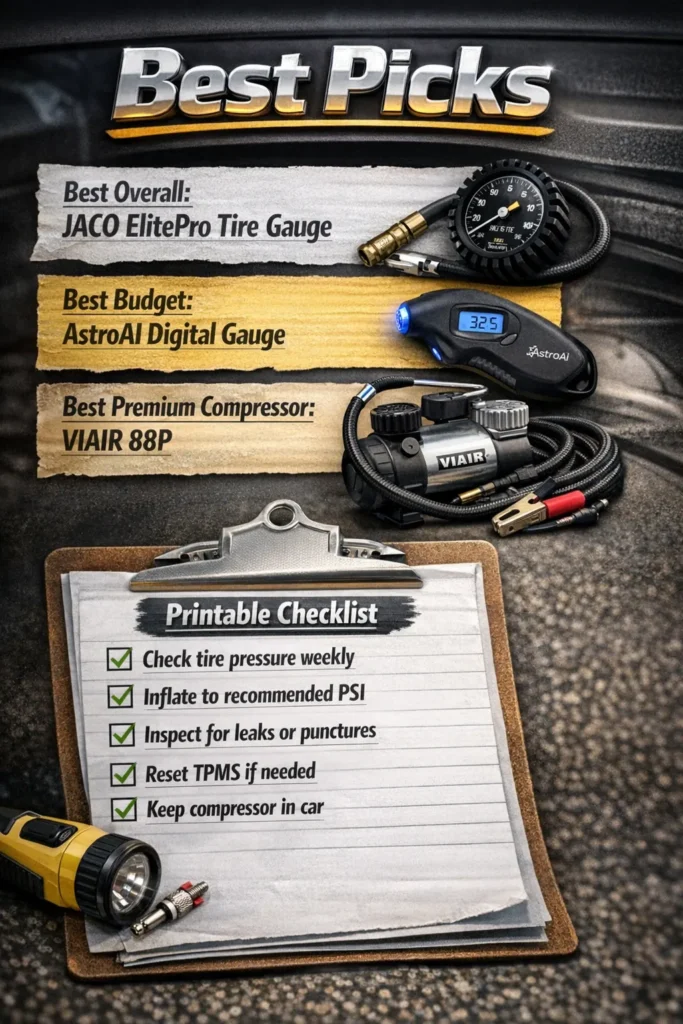 Best Picks Printable Checklist Tire Pressure Drops In Cold Weather