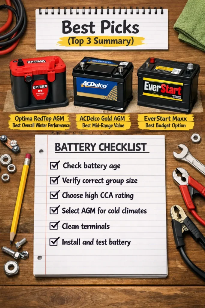 Best Picks And Checklist best car battery for winter