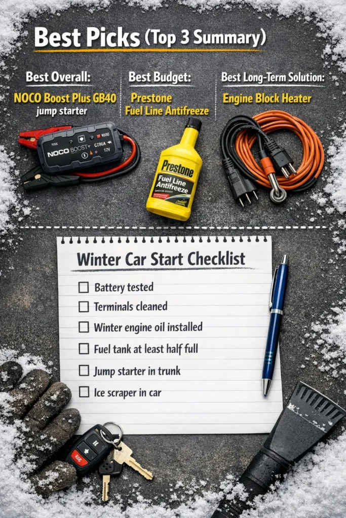Checklist Best Picks Car Wont Start In Cold Weather