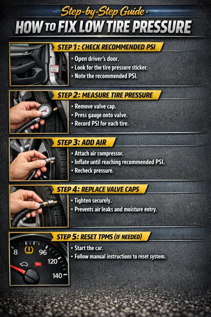 How To Fix Low Tire Pressure Tire Pressure Drops In Cold Weather