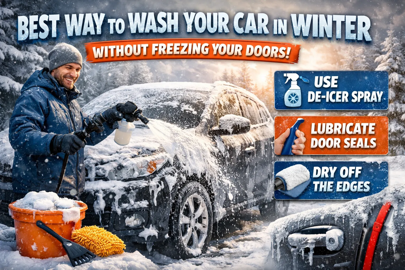 Best Way to Wash Your Car in Winter Without Freezing Your Doors
