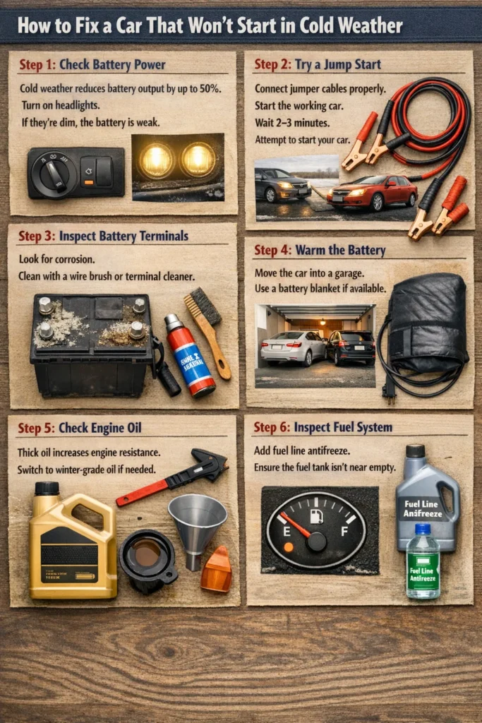 Step By Step Guide How To Fix A Car That Wont Start In Cold Weather Car Wont Start In Cold Weather