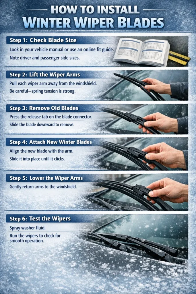 Step By Step Guide How To Install Winter Wiper Blades Best Winter Wiper Blades