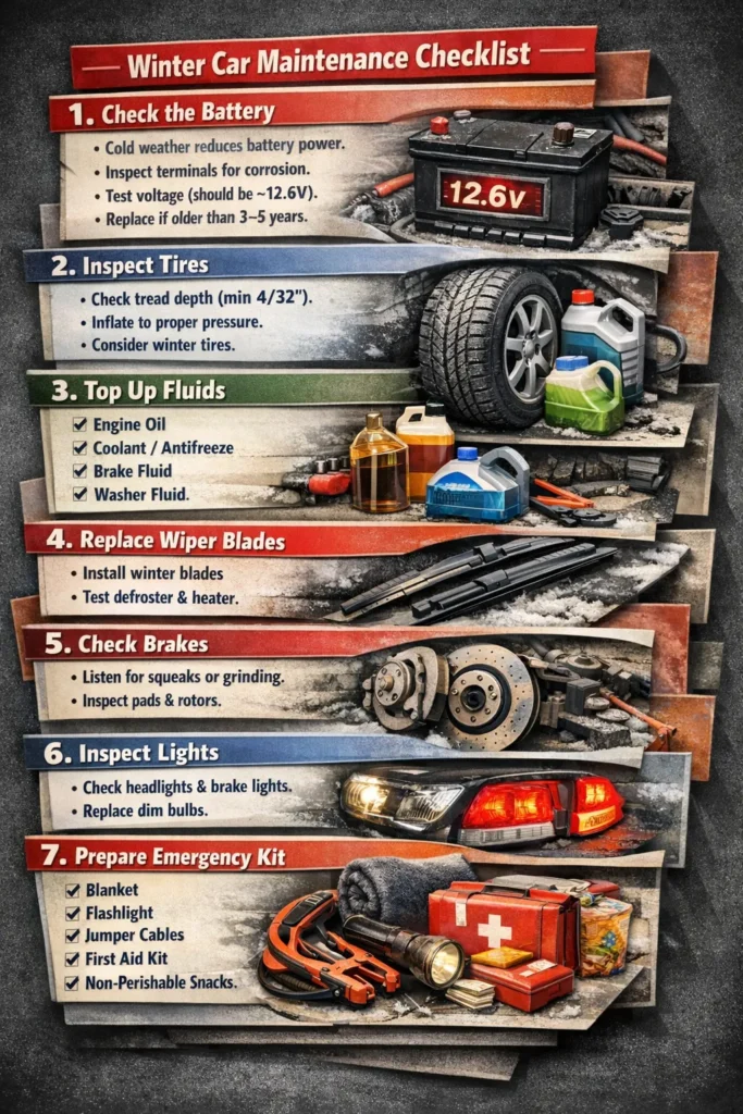 Step By Step Guide Cold Weather Car Maintenance Checklist