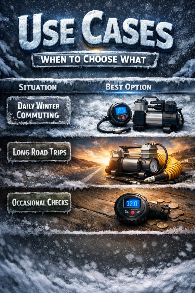 Use Cases When To Choose What How To Check Tire Pressure In Winter
