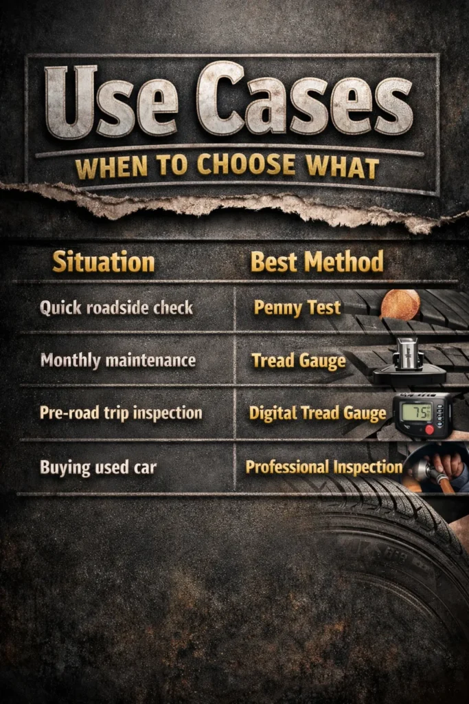 Use Cases When To Choose What How To Check Tire Tread Depth