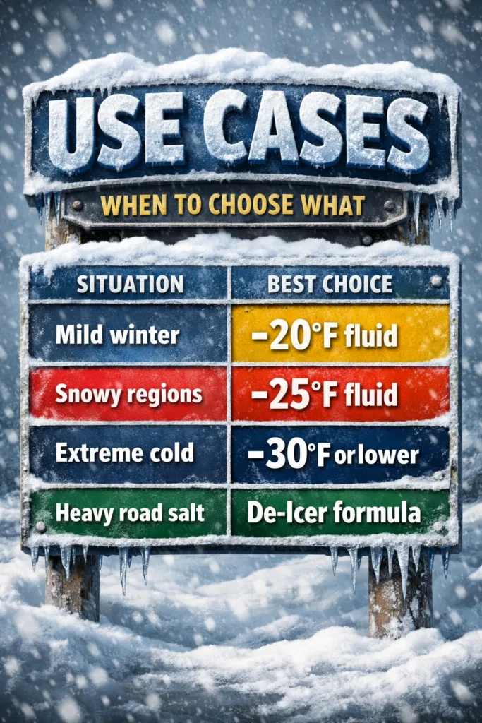 Use Cases When To Choose What Winter Windshield Washer Fluid