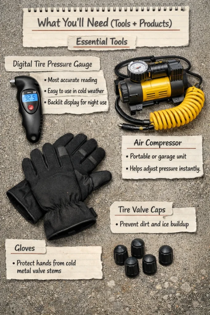 What Youll Need Tools Products How To Check Tire Pressure In Winter
