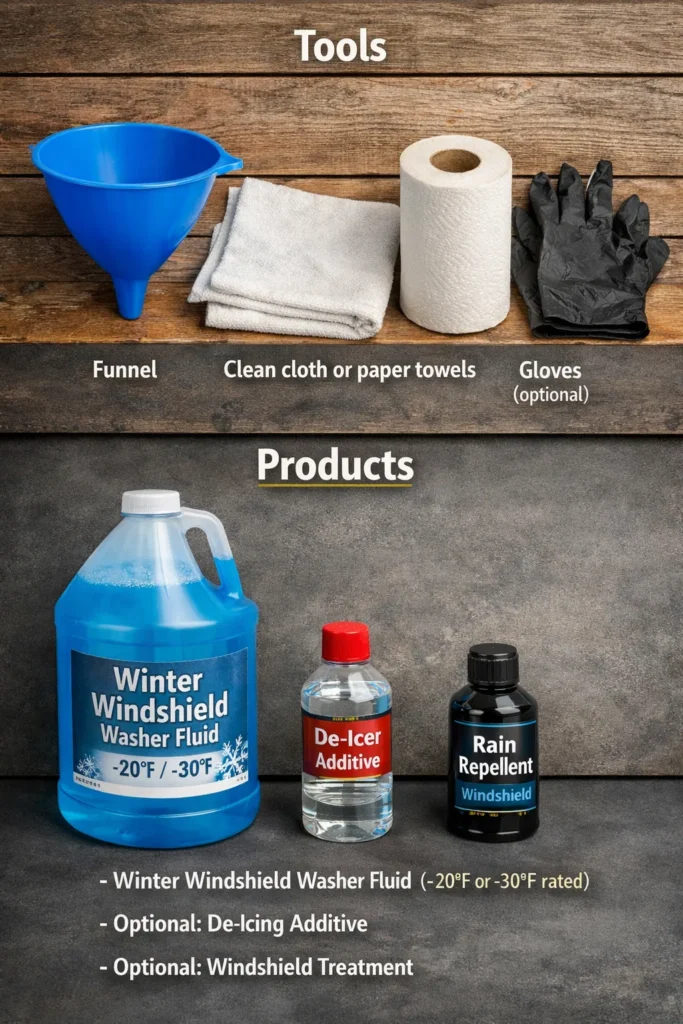 What Youll Need Tools Products Winter Windshield Washer Fluid