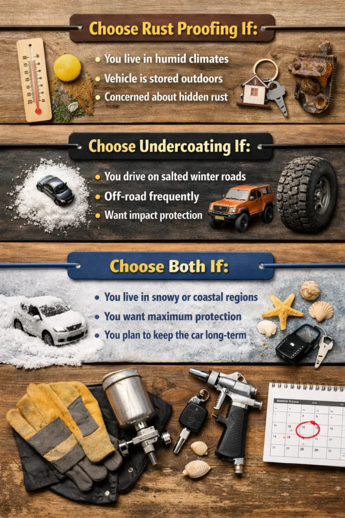Rust Proofing Vs Undercoating  use cases