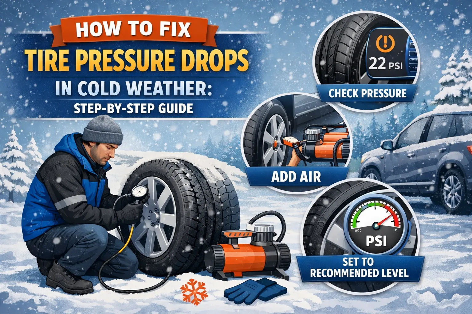 How to Fix Tire Pressure Drops in Cold Weather: Step-by-Step Guide