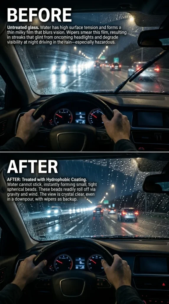 Before And After Best Windshield Water Repellent
