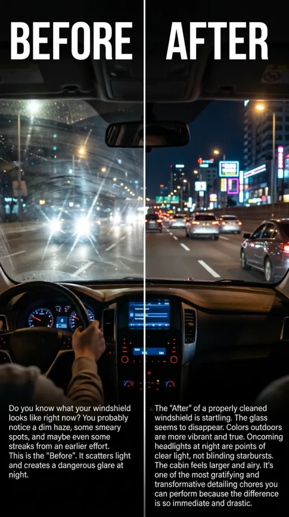 Before And After How To Clean The Inside Of A Windshield