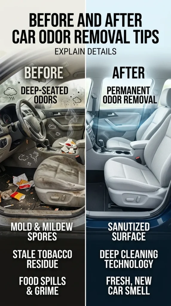 Before And After With Explain Details Car Odor Removal Tips