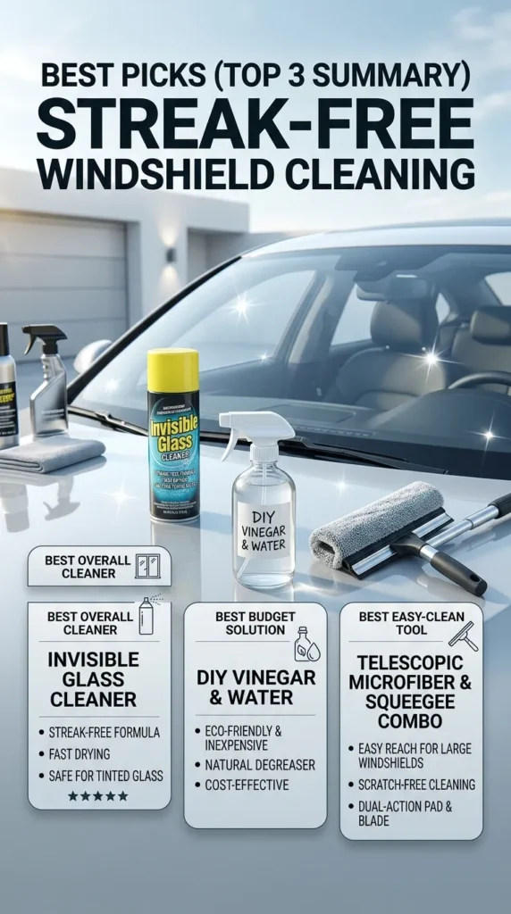 Best Picks Top 3 Summary Streak Free Windshield Cleaning