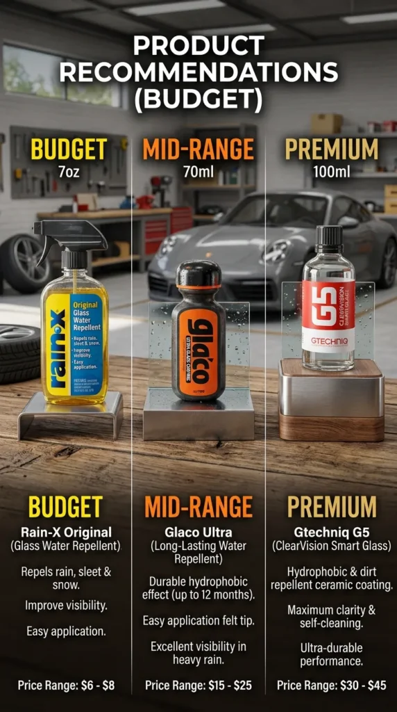 Product Recommendations Budget Best Windshield Water Repellent