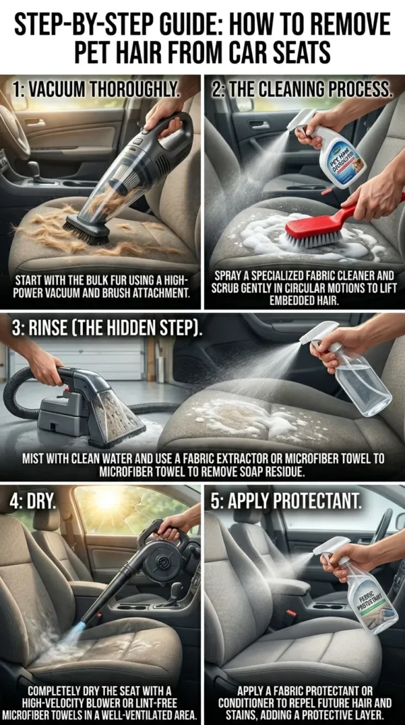 Step By Step Guide How To How To Remove Pet Hair From Car Seats