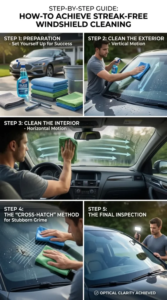 Step By Step Guide How To Streak Free Windshield Cleaning 2