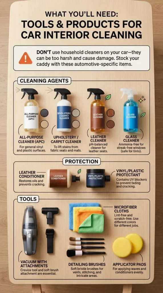 What Youll Need Tools Products Car Interior Detailing Tips
