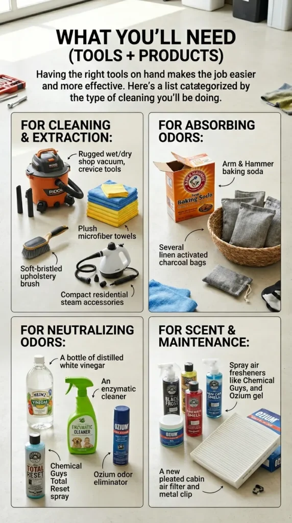 What Youll Need Tools Products Car Odor Removal Tips