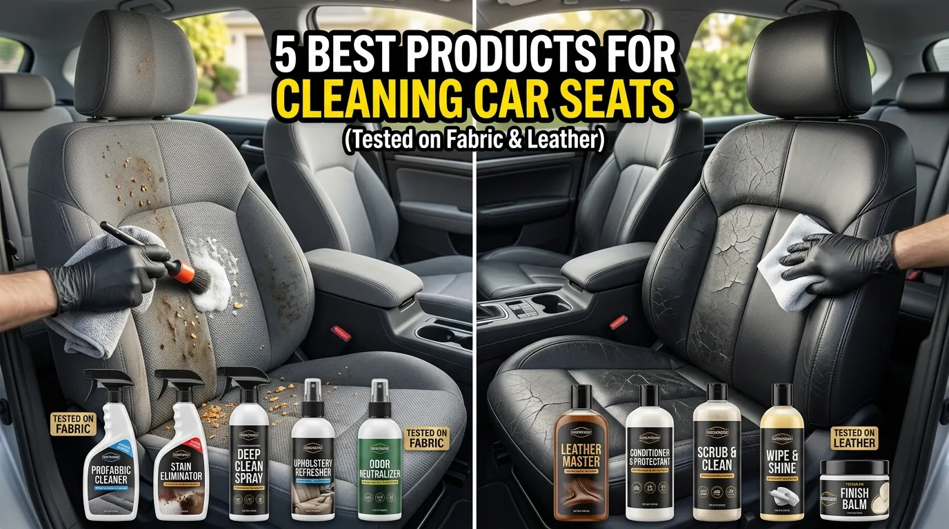 5 Best Products For Cleaning Car Seats Tested On Fabric Leather Best Product For Cleaning Car Seats