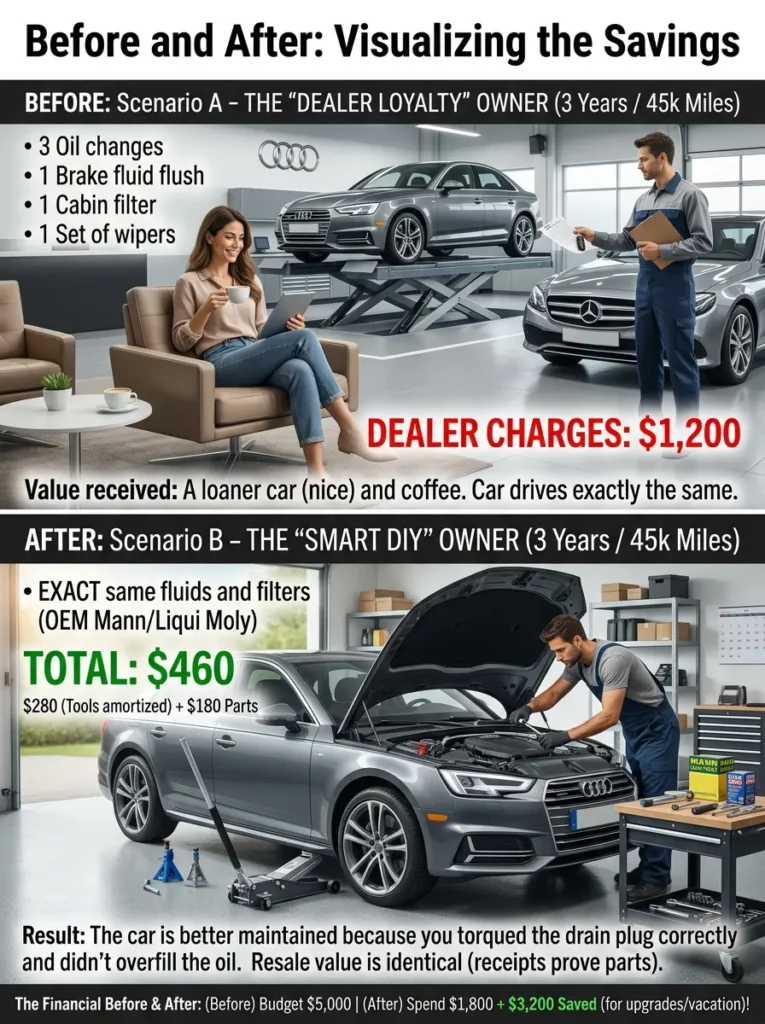 Before And After Visualizing The Savings Audi Car Maintenance Cost