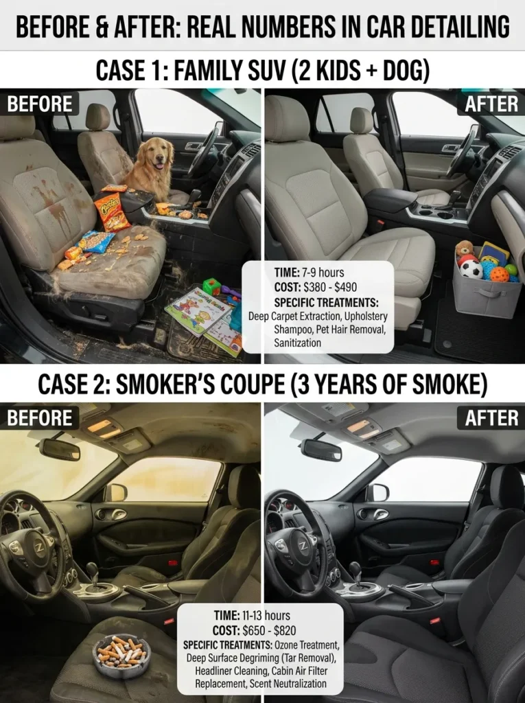 Before And After With Real Numbers Car Interior Cleaning Cost