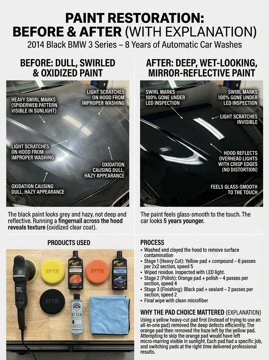 Before And After Best Buffing Pads For Car Detailing