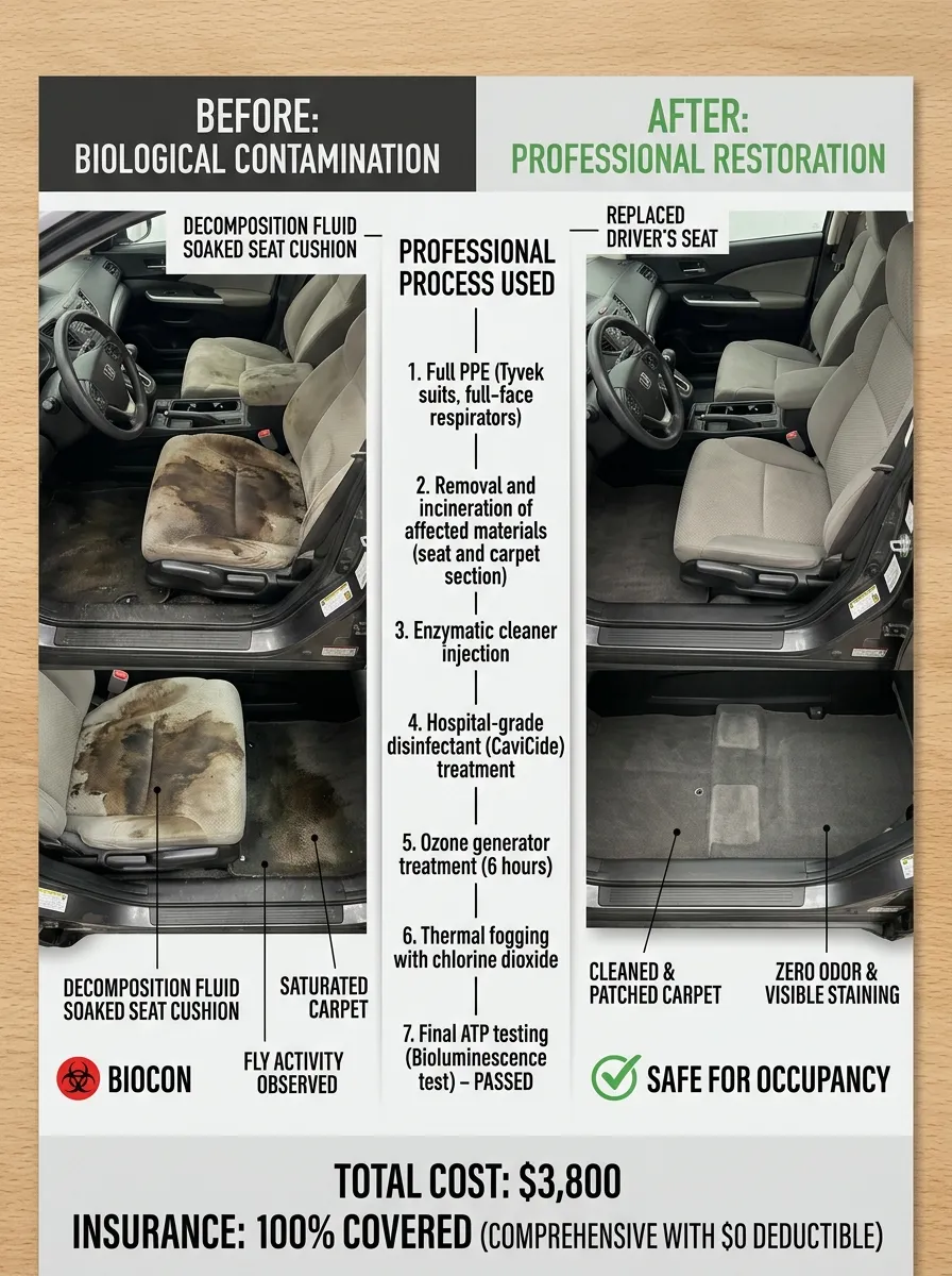 Before And After Biohazard Car Cleaning Cost