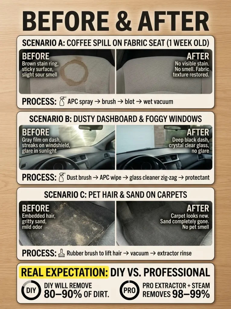 Before And After Car Interior Cleaning Near Me