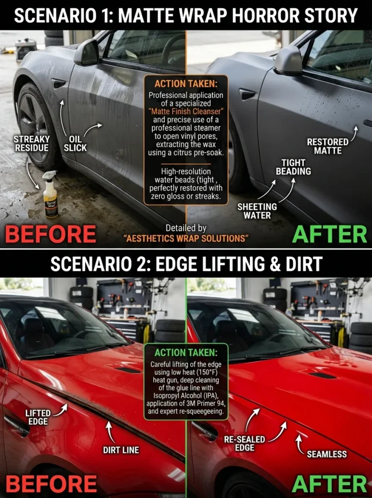 Before And After With Explain Details How To Care For Vinyl Wrapped Car