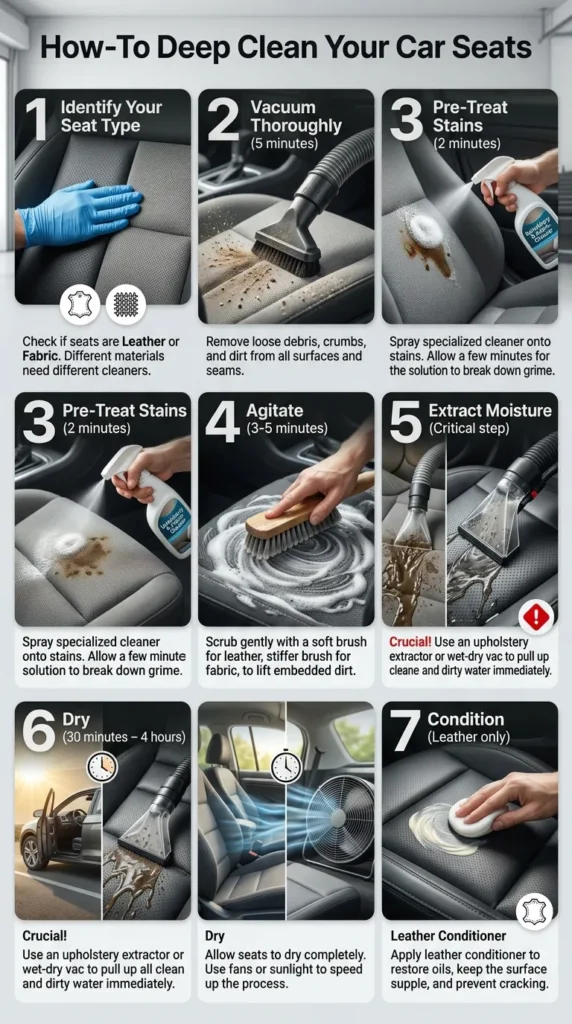 Follow This Exact Order  Skipping Steps Leads To Spreading Dirt Or Damaging Seats