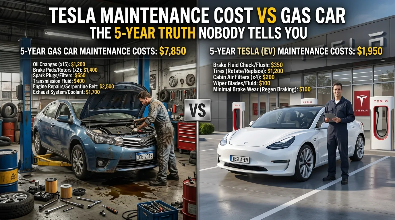 Tesla Maintenance Cost Vs Gas Car The 5 Year Truth Nobody Tells You Tesla Maintenance Cost Vs Gas Car