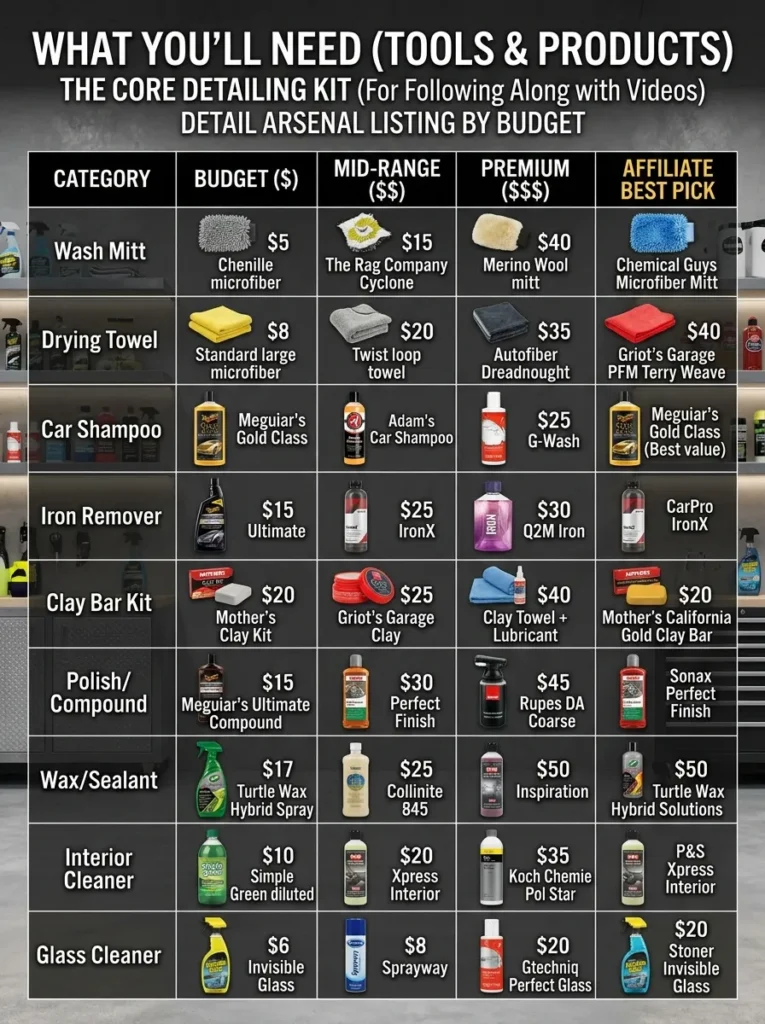 What Youll Need Tools Products Best Car Detailing Videos