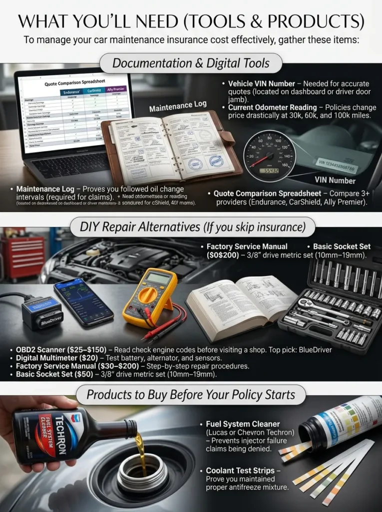 What Youll Need Tools Products Car Maintenance Insurance Cost