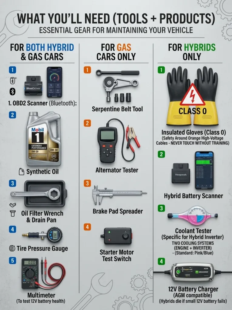What Youll Need Tools Products Hybrid Vs Gas Car Maintenance