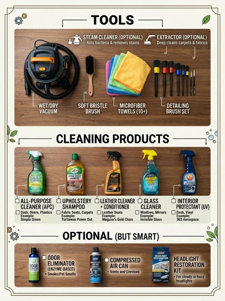 What Youll Need Tools Products Car Interior Cleaning Near Me