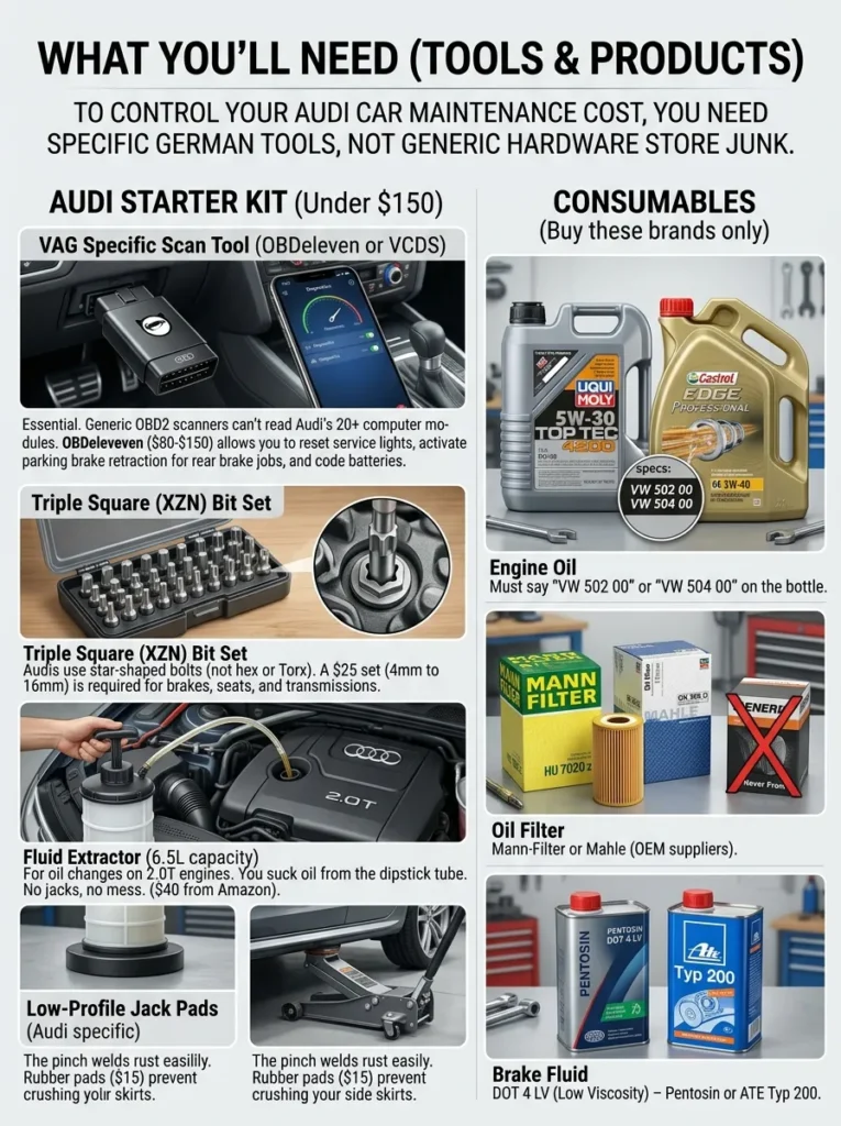 What Youll Need Tools And Products Audi Car Maintenance Cost