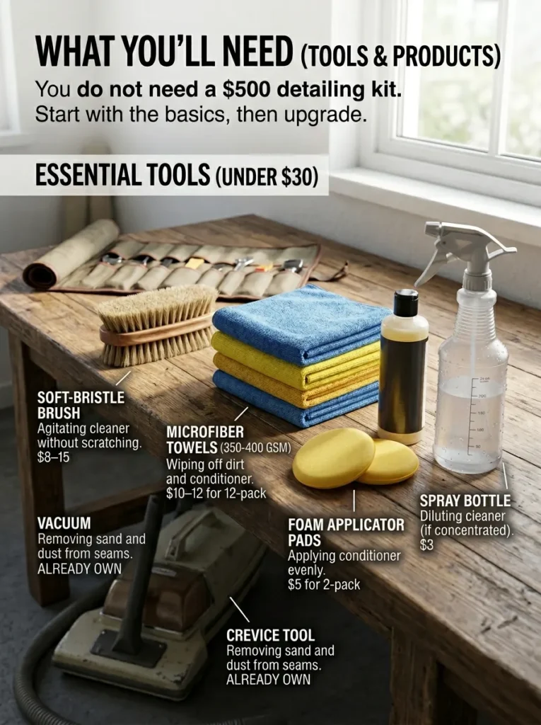 What Youll Need Tools And Products How To Take Care Of Leather Seats In A Car